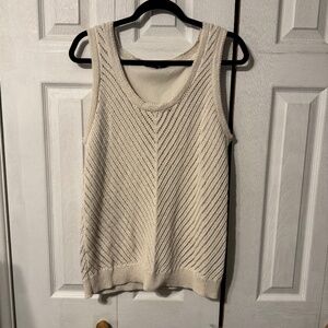 Simply Vera Vera Wang Fully Lined Cream Sweater Tank - Size XL